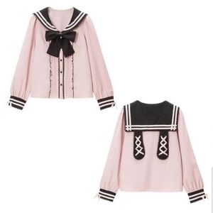 Dearmylove Sailor Lace-up Rabbit Blouse (Pink)